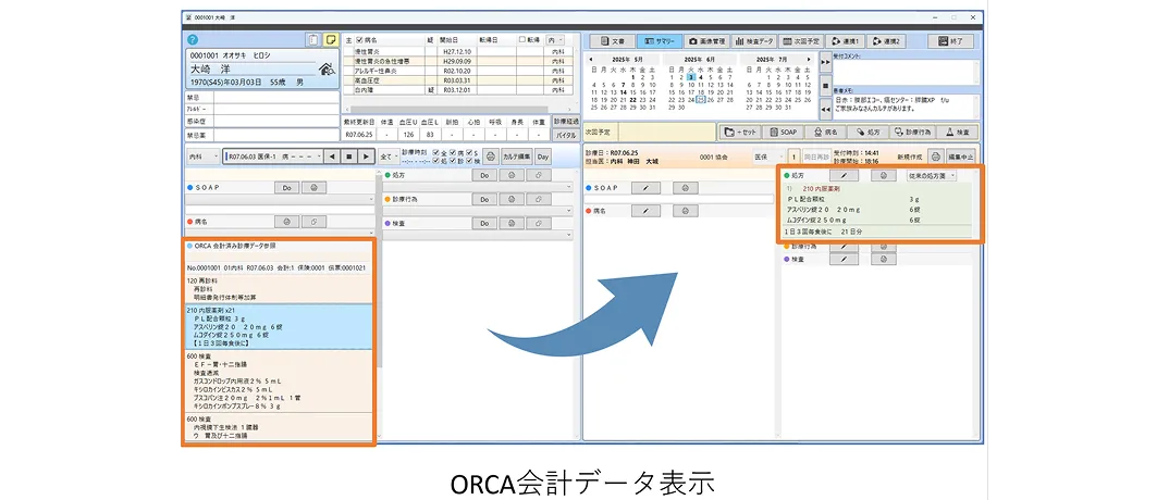 ORCA会計データ表示