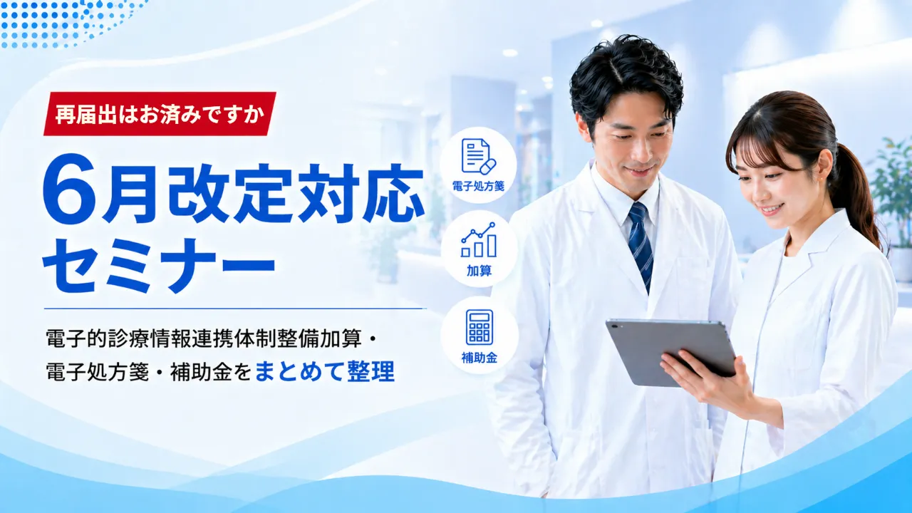 【5月届出推奨】6月改定対応セミナー　電子的歯科診療情報連携体制整備加算・電子処方箋・補助金をまとめて整理